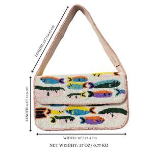 Handmade Glass Beaded Flower Style Golf Cart <b>Purse</b> Pink <b>Green</b> Car Yellow Bag Design Customized Shape Casual Digital Printing MS - Product Image 2