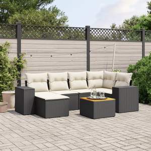 Conjunto de Sofás Modulares Grandes de Ratán PE Negro para Jardín, Elegante Colección de Muebles para Exteriores - Product Image 1