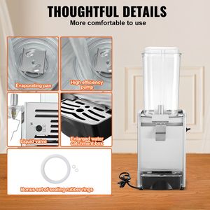 Distributore di Succhi Commerciale 325W in Acciaio Inox 304, 20.4 Qt 18L, Macchina per Tè Freddo a Serbatoio Singolo, Installazione a Colonna 41 Pollici - Product Image 5