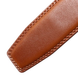 Ceinture en cuir de vachette pour homme, boucle automatique en alliage, design solide et tendance, haute qualité, marron, largeur 3,5 cm, longueur 130 cm - Product Image 6