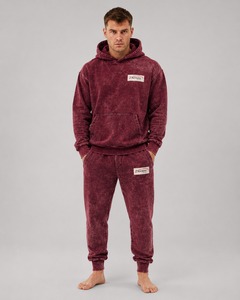 Ensemble de survêtement décontracté pour homme en molleton doux French Terry, effet délavé à l'acide, avec pantalon à revers côtelés – Qualité supérieure - Product Image 1