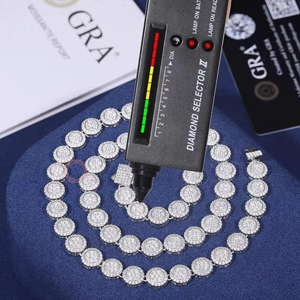 Iced Round Necklace Fine Jewelry Pendants & Charms S925 Silver Moissanite <b>Rapper</b> Fashion Jewelry <b>Chain</b> - Product Image 3