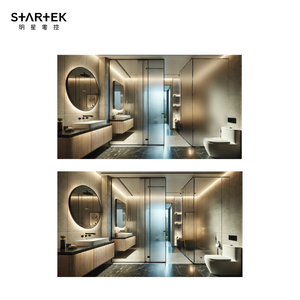 Modern PDLC Smart Mirror Switchable Glass Eco-Friendly Bathroom Vanities con construcción de tablero de melamina duradera - Product Image 5