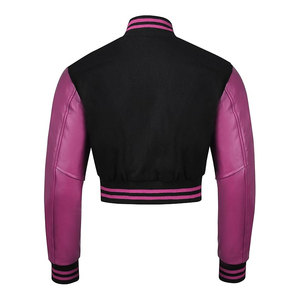 Custom <b>Women</b> Streetwear <b>Jacket</b> Cropped Varsity Bomber Outerwear Supplier USA - Product Image 2