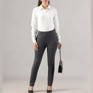 Servicios OEM, Pantalones de Mujer, Estilo Urbano, Corte Ajustado, Alta Calidad, Cintura Alta, Color Sólido - Product Image 4