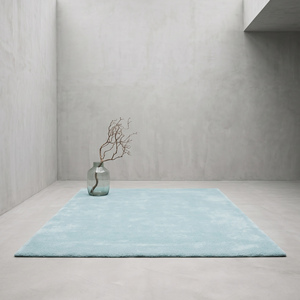 Tapis d'intérieur en laine bleu clair, shaggy, tufté à la main, antidérapant, à poils moyens, doux et moelleux, pour chambre à coucher, salon, maison moderne - Product Image 3