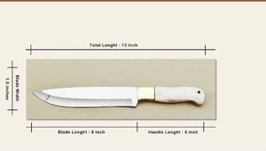 Ensemble de 5 couteaux de chef en acier inoxydable PAK ENTERPRISES avec manches en os faits à la main, embouts en laiton et étuis en cuir, tranchants - Product Image 3