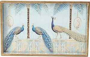 <b>Rustic</b> <b>Wooden</b> Serving Tray with Handles Decorative Ottoman Tray for Tea, Coffee, and Farmhouse Home Decor - Product Image 2