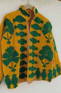 เสื้อแจ็คเก็ตกำมะหยี่ปักลายแบบกลับด้านได้ สวมใส่สบายสำหรับฤดูหนาว ดีไซน์เสื้อโค้ทสั้นแบบใหม่ - Product Image 2