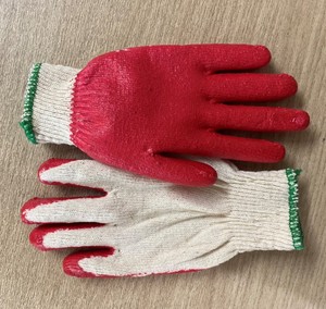 Red Cotton Latex Coated Cut-Resistant Knit Gloves Ambidextrous Pull on Cuff Household Cleaning Protection - Product Image 6