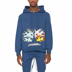 Conjunto Deportivo Personalizado para Hombre, Sudadera con Capucha y Pantalones de Felpa de Algodón, Transpirable, de Secado Rápido, con Estampado Digital y Diseño Sólido, Ecológico - Product Image 5