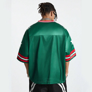 Maillot de football américain unisexe personnalisé à col en V, manches courtes, maille respirante, coupe régulière, impression des numéros d'équipe, été - Product Image 4