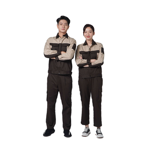 Durable Cotton Anti Shrink Workwear <b>Uniforms</b> Breathable Khaki Fabric Reflective Safety <b>Construction</b> Work Clothing 4SU - Product Image 5