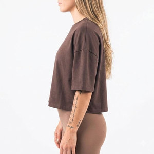 OEM Premium Spandex Cotton Women's Oversize Tee Sweat Wicking Summer Active Top 180 Grams TShirt - Product Image 3