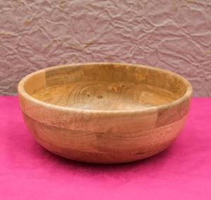 Grand saladier en teck naturel, fait main, rond, en bois, pour servir, mélanger les fruits, vaisselle de cuisine, décoration de table - Product Image 3