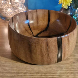 Tazón de Resina Epoxi y Madera Pulida, Ecológico, con Diseño Aleatorio, Colores Personalizados, para Ensaladas, Aperitivos y Servir - Product Image 1