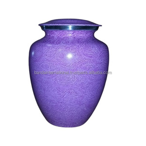Urnas de cremación para adultos de latón clásico de alta calidad y superior con urnas funerarias de Metal con acabado de piedra amarilla para cenizas humanas - Product Image 4