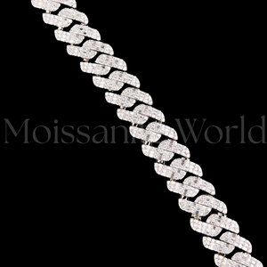 Chaîne cubaine en moissanite de fabrication indienne, collier de bijoux hip-hop serti de pierres pour hommes, disponible au prix direct usine - Product Image 5