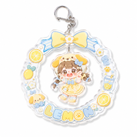 Pendentif Shaker Suspendu en Acrylique Imprimé Thème Anime Personnalisé, Motif Petite Princesse Ours et Fleurs