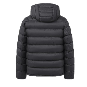 Veste matelassée à capuche noire pour homme, rembourrée de duvet, coupe-vent, fermeture éclair, vêtements d'hiver décontractés, coupe régulière - Product Image 4