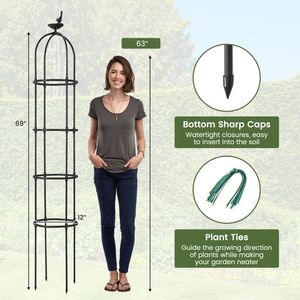 Set di 2 Obelischi da Giardino Ecologici per Piante Rampicanti, per Cortile, Balcone e Recinzione Esterna - Product Image 5