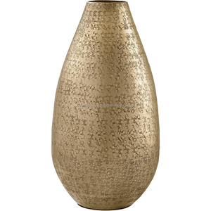 Elegante jarrón dorado de metal para decoración del hogar en múltiples diseños y acabados y tamaños y patrones en aluminio para decoración de fiestas - Product Image 2