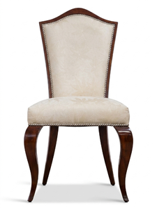 Chaise de salle à manger française de style Mid-Century Modern avec dossier médaillon, siège rembourré pour hôtel, maison, salon et salle à manger - Product Image 2