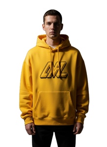 Custom 500GSM Puff Print Hoodie Oversized Boxy Heavyweight Fleece Men Pullover Drop Shoulder Blank Sweatshirt OEM Wholesale - Product Image 1