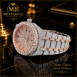 Montre de luxe MB ETERNAL avec diamants, boîtier de 41 mm, verre saphir, bracelet en acier inoxydable, mouvement Citizen, cadran à échelle mixte, unisexe - Product Image 1