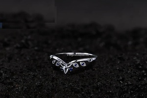 High Quality 925 Solid Sterling Silver Eternity Band <b>Ring</b> Natural Curved <b>Blue</b> Sapphire Gemstone Fashion Accessory for Women's - Product Image 2
