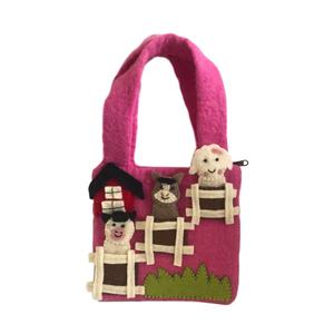 กระเป๋าผ้าสักหลาดขน100% เป็นมิตรต่อสิ่งแวดล้อมกระเป๋าหุ่นกระบอกนิ้วทำด้วยมือของเด็กทารกเนปาล - Product Image 2