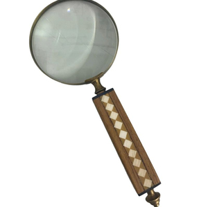 Antique Brass Magnifying Glass With Unique Carved Wooden Handle Magnifier <b>Tool</b> Perfect Office Or Home Decor Gift Low Price - Product Image 3