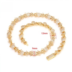 Mens Moissanite 925 Silver Floral Link Chain <b>Necklace</b> 12mm Wide 9mm Thick Iced Out Luxury Fashion <b>Statement</b> <b>Necklace</b> Men Fashion - Product Image 1