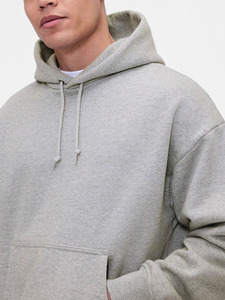 Sudadera con Capucha Oversize de Algodón y Poliéster para Hombre, Gruesa, Lavada al Ácido, Casual, Tallas Grandes, Estilo Urbano - Product Image 5