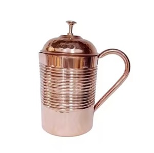 Fine Finish <b>Copper</b> Jug Drinking Pitcher Durable Drinkware for Kitchen Dining <b>Table</b> - Product Image 5