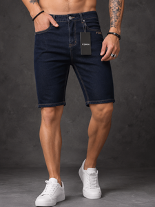 Pantalones Cortos de Mezclilla para Hombre F2WIN, Lavado Claro, Corte Recto, Formales, de Verano, con Bolsillos, Cintura Media, Transpirables, de Punto, Spandex/Algodón, de Secado Rápido - Product Image 2