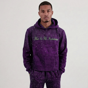 Sudadera con capucha unisex de alta calidad, personalizada, lisa, para hombre, ropa deportiva, con pedrería, la más vendida de 2026 - Product Image 3
