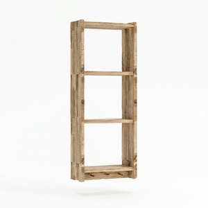 Estante de Exhibición Abierto de 3 Niveles de Madera Maciza para Montar en la Pared, Librería Colgante de Madera con Ganchos Inferiores para Abrigos, Mueble para Entrada y Sala de Estar - Product Image 1