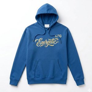 Sudaderas con Capucha Bordadas para Hombre, 100% Algodón, Sudadera de Invierno, Patrón de Puntada Artística, Tela de Forro Polar Ecológica, Uso Diario - Product Image 1