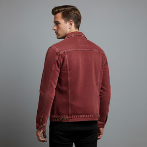 wholesale Streetwear <b>baggy</b> fit <b>Denim</b> <b>jacket</b> for men's Oversized custom embroidered logo with Rhine stones men's <b>Denim</b> <b>Jacket</b> - Product Image 2