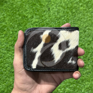 Portefeuille en cuir de vachette premium, fin, fait main, avec pochette à cartes, texture naturelle rustique - Product Image 1