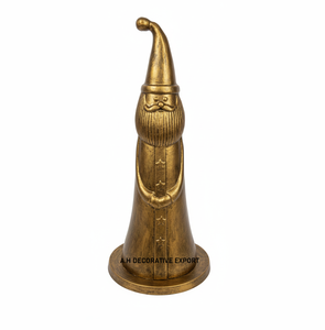 Statue de Père Noël dorée moderne en métal, grande sculpture décorative de Noël pour cheminée et table - Product Image 3