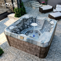 Vente en gros de nouvelles tendances Bain à remous 6 personnes Baignoire de massage à eau en acrylique Baignoires de spa de jardin extérieures avec 52 jets