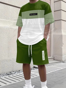 Ensemble décontracté d'été pour homme, t-shirt à manches courtes avec impression numérique 3D et short respirant à séchage rapide en fibre de bambou 100% - Product Image 4