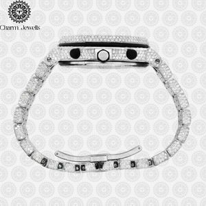 Charm Jewells Montre de luxe pour homme en acier inoxydable, cadran analogique de 40 mm, mouvement mécanique en verre, résistante à l'eau 10 bars, date automatique - Product Image 2