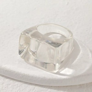 Anillo de Resina Artesanal Gifty Craft, Ligero, Unisex, Joyería de Moda, Regalo, Aspecto de Cristal, Acrílico, Anillo de Ángel Hecho a Mano, Grueso - Product Image 5