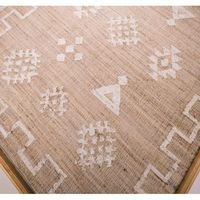 Tapis géométrique en jute rectangulaire, tissage plat bohème, motif beige et blanc, fait main, décoration de salon, pour la vente en gros