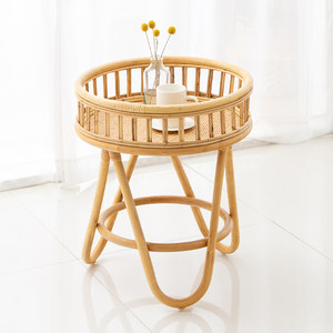 Mesa auxiliar de ratán sostenible para café y té, muebles de exterior y dormitorio, mesas de caña hechas a mano - Product Image 5
