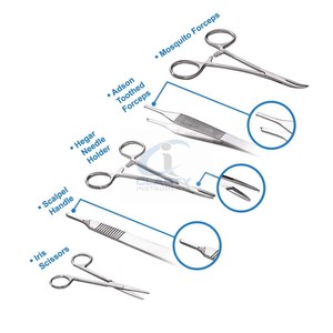 Kit de pratique de suture chirurgicale en acier inoxydable de haute qualité avec grand coussin de suture en silicone, instruments chirurgicaux manuels réutilisables - Product Image 4