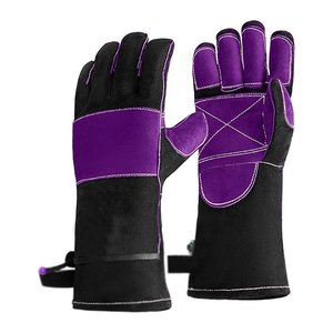 Gants de travail en cuir de vachette pleine fleur robustes, renforcés, résistants à la chaleur, pour la cuisson, le barbecue, la sécurité des mains, pour soudeurs - Product Image 1